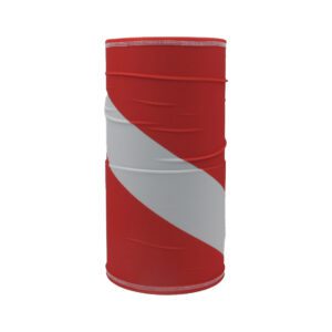 DEEP Dive Buff – Dive Flag laid flat, showing the classic red and white dive flag design on soft Lycra material.