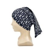 DEEP Dive Buff –bk-hammerhead laid flat, displaying its flowing blue pattern and soft Lycra fabric.