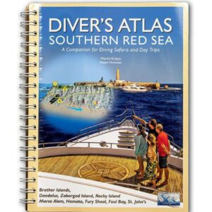 Diver’s Atlas, Southern Red Sea book cover with spiral binding and dive site illustrations.