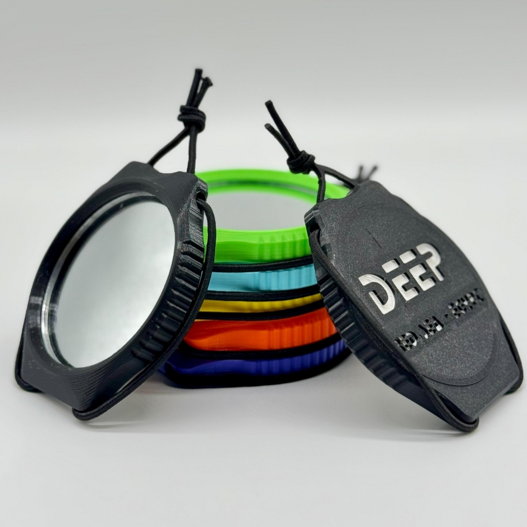 Close-up view of DEEP Scuba Mirror with corrosion-resistant finish