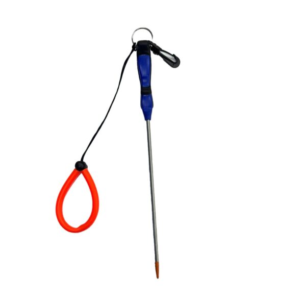 Aropec stainless steel scuba diving pointer stick with wrist strap and swivel clip.