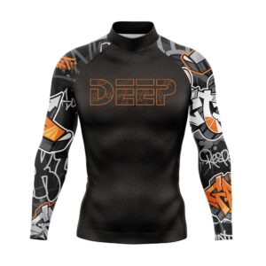 DEEP rashguard front design made from Lycra with UV protection